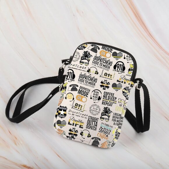 Multifunctional 911 Dispatcher Quote Crossbody Bag - Lightweight Zipper Design - Picture 3 of 7